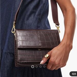 JW PEI Brown crocodile mini crossbody bag women’s